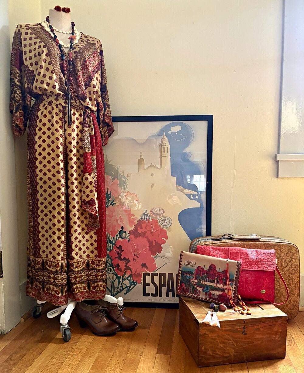 Dress Forum Patchwork Paisley Wide Leg Jumpsuit Boho Kimono Sleeve Belted